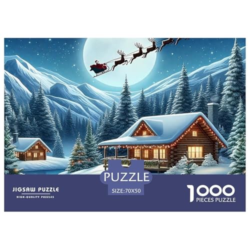 Weihnachtsmann 1000 Teile Puzzle EIN Herausforderndes Rätsel, Weihnachten Puzzles Für Erwachsene Lernspiel Herausforderungsspielzeug Erwachsenenpuzzle70x50cm/1000pcs von JCOUSDAEO