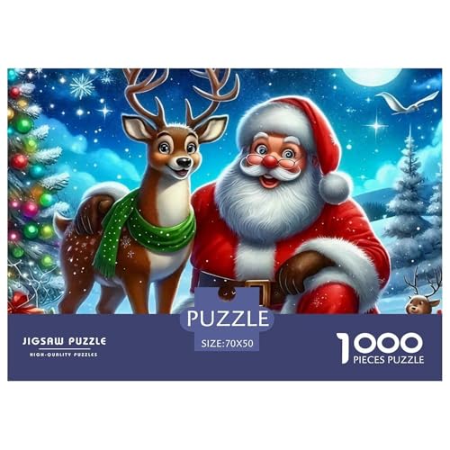 Weihnachtsmann 1000 Teile Puzzle Farbenfrohes Puzzle Für Erwachsene Und Kinder Puzzles Für Erwachsene Lernspiel Herausforderungsspielzeug Erwachsenenpuzzle70x50cm/1000pcs von JCOUSDAEO