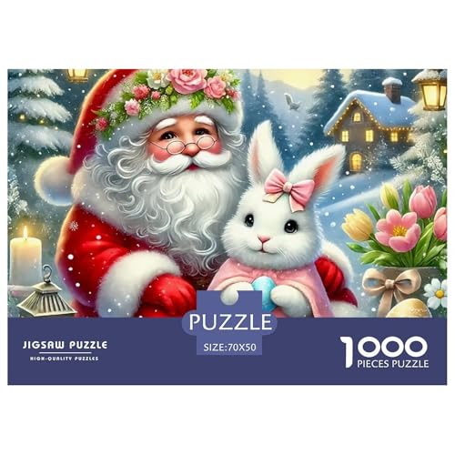 Weihnachtsmann 1000-teilige Puzzles Farbenfrohes Puzzle Für Erwachsene Und Kinder Weihnachten Geschenke Für Frauen,Geschenke Für Männer Erwachsenenpuzzle Ab 14 Jahren70x50cm/1000pcs von JCOUSDAEO