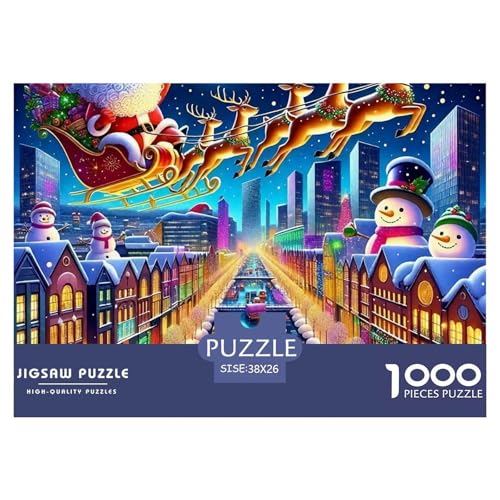 Weihnachtsmann Puzzle 1000 Teile Farbenfrohes Puzzle Für Erwachsene Und Kinder Weihnachten Puzzles Für Erwachsene Lernspiel Erwachsenenpuzzle Ab 14 Jahren38x26cm/1000pcs von JCOUSDAEO