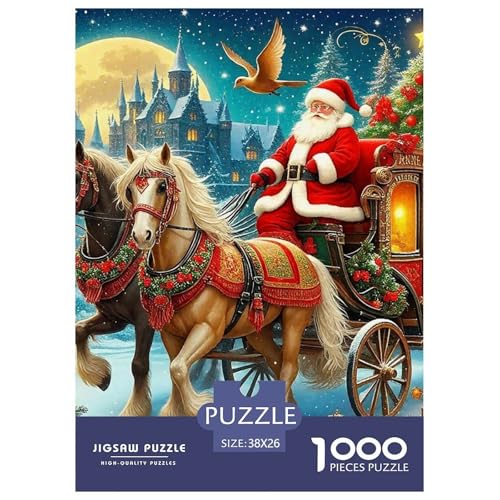 Weihnachtsmann Puzzle 1000 Teile Farbenfrohes Puzzle Für Erwachsene Und Kinder Weihnachten Puzzles Für Erwachsene Lernspiel Erwachsenenpuzzle Ab 14 Jahren38x26cm/1000pcs von JCOUSDAEO