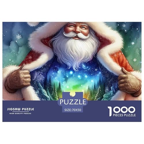 Weihnachtsmann Puzzle 1000 Teile Klassische Puzzles Schwer Für Erwachsene Und Kinder Weihnachten Puzzles Für Erwachsene Lernspiel 1000-teilige Puzzles70x50cm/1000pcs von JCOUSDAEO