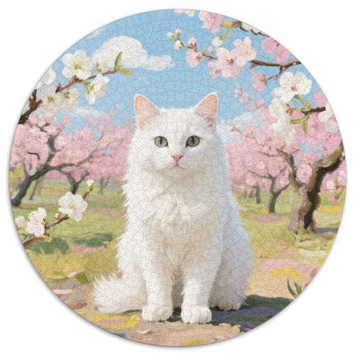 Weiße Katze 1000 Puzzle Creative Gifts Niedliche Katze Round Puzzles Educational Stress Relieving Toy Adult Sophisticated for Adults1000pcs (67.5x67.5cm) von JCOUSDAEO