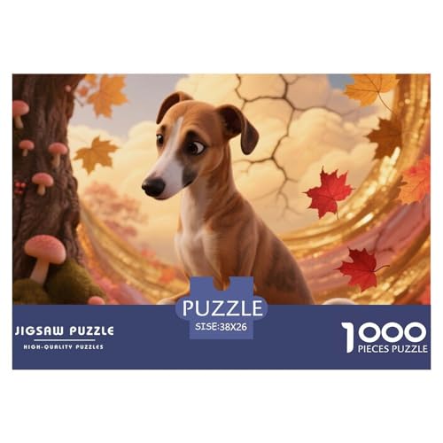Whippet ​ Puzzle 1000 Pieces A Challenging Puzzle Haustierhund Puzzles for Adults Educational Game Challenge Toy Colourful Toy for Children from 8-12 Years for Older Children38x26cm/1000pcs von JCOUSDAEO