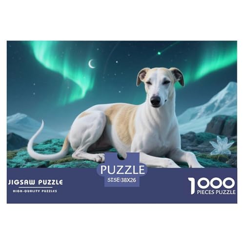 Whippet ​ Puzzle 1000 Pieces Puzzle for Men and Women Haustierhund Puzzles for Adults Educational Game Challenge Toy Gifts for Women, Gifts for Men for Children from 14 Years38x26cm/1000pcs von JCOUSDAEO