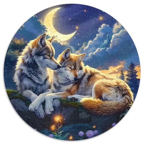 Wolf 1000 Jigsaw Puzzles Presents Mächtige Tiere Round Puzzles Educational Stress Relieving Toy Adult Sophisticated for Adults & Children1000pcs (67.5x67.5cm) von JCOUSDAEO
