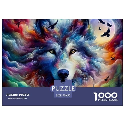 Wolf 1000 Teile Puzzle EIN Herausforderndes Rätsel, Mächtige Tiere Puzzles Für Erwachsene Lernspiel Herausforderungsspielzeug Erwachsenenpuzzle70x50cm/1000pcs von JCOUSDAEO