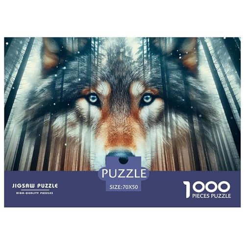 Wolf 1000 Teile Puzzle Farbenfrohes Puzzle Für Erwachsene Und Kinder Mächtige Tiere Geschicklichkeitsspiel Für Die Ganze Familie,1000-teilige Puzzles70x50cm/1000pcs Wolf 1000 Teile Puzzle Farbenfrohes Puzzle Für Erwachsene Und Kinder Mächtige Tiere Geschicklichkeitsspiel Für Die Ganze Familie,1000-teilige Puzzles70x50cm/1000pcs von JCOUSDAEO