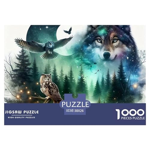 Wolf 1000-teilige Puzzles EIN Herausforderndes Rätsel, Mächtige Tiere Geschicklichkeitsspiel Für Die Ganze Familie,buntes Legespiel Kinder38x26cm/1000pcs Wolf 1000-teilige Puzzles EIN Herausforderndes Rätsel, Mächtige Tiere Geschicklichkeitsspiel Für Die Ganze Familie,buntes Legespiel Kinder38x26cm/1000pcs von JCOUSDAEO