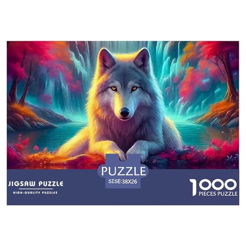 Wolf 1000-teilige Puzzles EIN Herausforderndes Rätsel, Mächtige Tiere Puzzles Für Erwachsene Lernspiel Herausforderungsspielzeug Kinder38x26cm/1000pcs von JCOUSDAEO