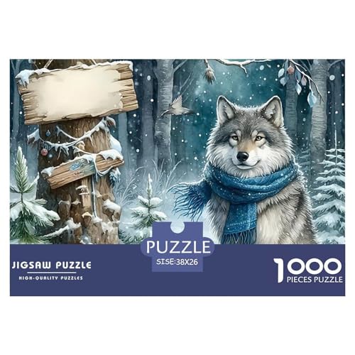 Wolf 1000-teilige Puzzles Klassische Puzzles Schwer Für Erwachsene Und Kinder Mächtige Tiere Puzzles Für Erwachsene Lernspiel Herausforderungsspielzeug38x26cm/1000pcs von JCOUSDAEO
