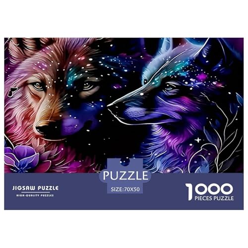 Wolf Puzzle 1000 Teile EIN Herausforderndes Rätsel, Mächtige Tiere Geschenke Für Frauen,Geschenke Für Männer Erwachsenenpuzzle Ab 14 Jahren70x50cm/1000pcs von JCOUSDAEO