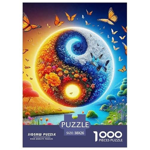 Yin-Yang 1000 Teile Puzzle Klassische Puzzles Schwer Für Erwachsene Und Kinder Puzzles Für Erwachsene Lernspiel Herausforderungsspielzeug Erwachsenenpuzzle38x26cm/1000pcs von JCOUSDAEO