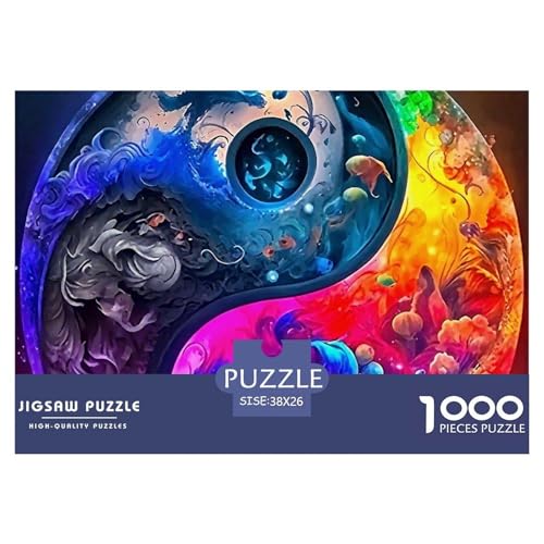 Yin-Yang 1000-teilige Puzzles Farbenfrohes Puzzle Für Erwachsene Und Kinder Puzzles Für Erwachsene Lernspiel Herausforderungsspielzeug38x26cm/1000pcs von JCOUSDAEO