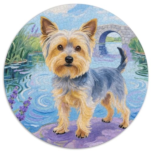 Yorkshire Terrier ​ 1000 Puzzle Presents niedlich Hund Round Puzzles Educational Stress Relieving Toy Adult Sophisticated for Adults & Children1000pcs (67.5x67.5cm) von JCOUSDAEO
