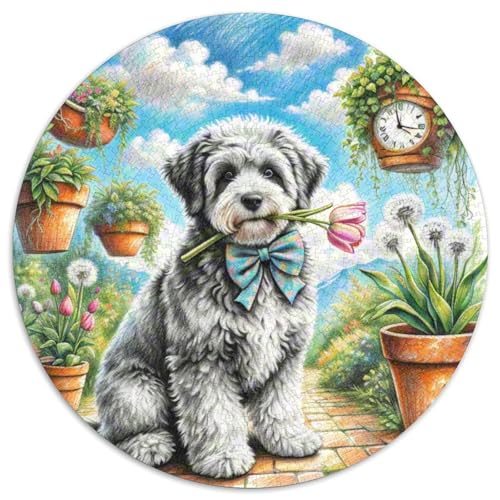 maltesisch ​ 1000 Jigsaw Puzzles Presents Haustierhund Round Puzzles Educational Stress Relieving Toy Adult Sophisticated Puzzle for Teenagers and Adults1000pcs (67.5x67.5cm) von JCOUSDAEO