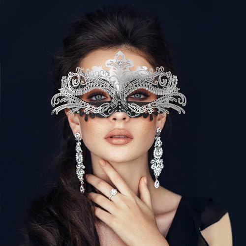 JCSTEU Maskerade Maske Venezianischen Damen Metall Augenmaske Maskerade Karneval Party Maske von JCSTEU