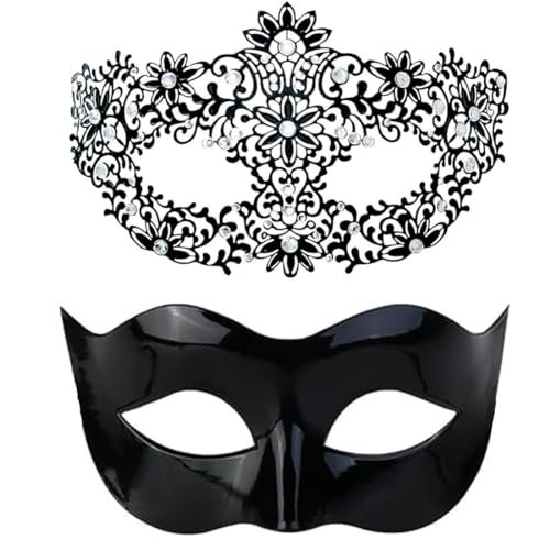 JCSTEU Maskerade Paar Maske Venezianische Metall Augenmaske Karneval Maske von JCSTEU