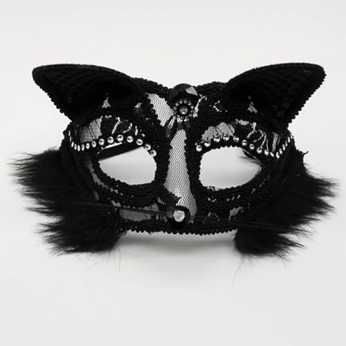 JCSTEU Venedig Masken, Katzengesicht Spitzenmasken Halloween Kostüm Catwoman Masken von JCSTEU