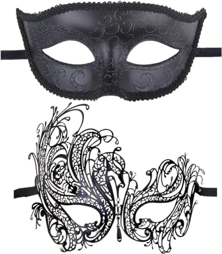 JCSTEU Venezianischen Masquerade Maske Paar Karneval Party Maskerade Maske für Kostümparty Cosplay Halloween von JCSTEU