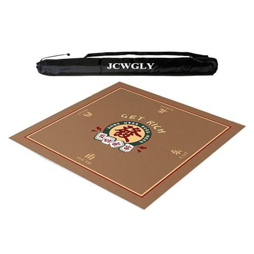 Braune Quadratische Mahjong-Matte Für Den Tisch, Tischdecke Für Familientreffen, Rutschfeste Und Geräuschreduzierende Spielmatte Für Poker, Karten- Und Brettspiele(Brown 2,80x80 cm/31.49x31.49 in) von JCWGLY