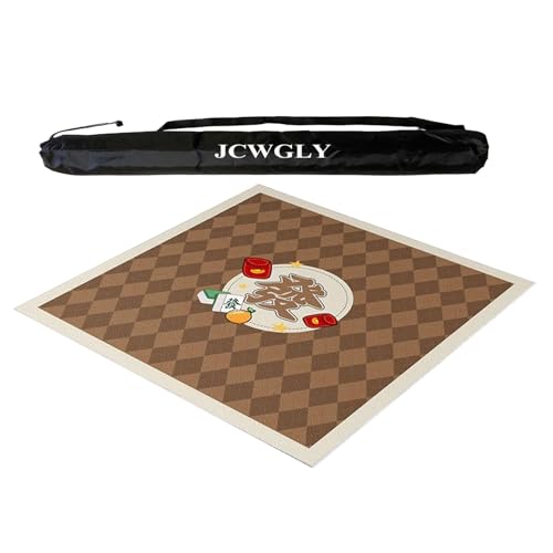 Braune Quadratische Mahjong-Matte Für Den Tisch, Tischdecke Für Familientreffen, Rutschfeste Und Geräuschreduzierende Spielmatte Für Poker, Karten- Und Brettspiele(Brown 3,80x80 cm/31.49x31.49 in) von JCWGLY