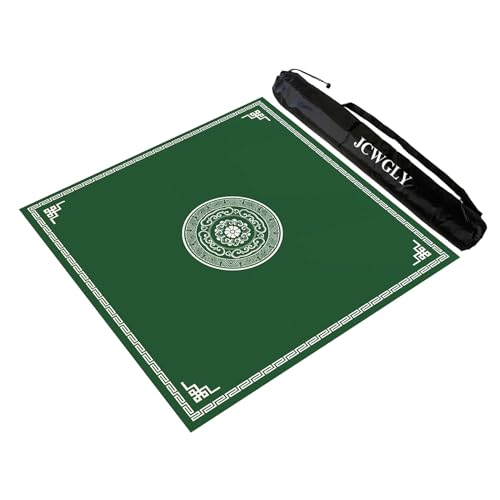 Grüne Quadratische Mahjong-Matte Mit Tragetasche, Rutschfeste Und Geräuschreduzierende Tischabdeckung Für Mahjong, Poker, Brett- Und Fliesenspiele, Leicht Zu Reinigen(100x100 cm/39.37x39.37 in) von JCWGLY