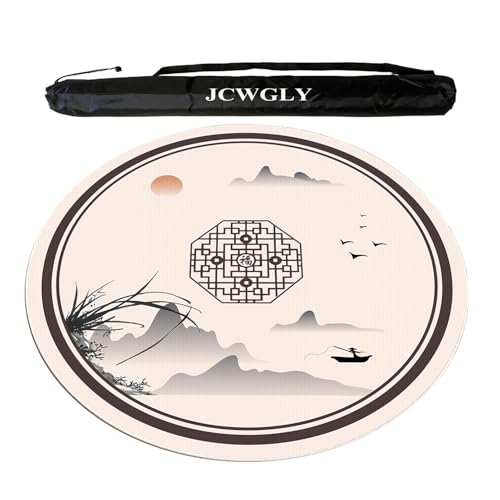 JCWGLY 60–140 cm Runde, rutschfeste Mahjong-Matte Mit Tragetasche, rutschfeste, Stumme Pokerkarten-Brettspiel-Tischdecken Für Familienfeiern(120cm/47.24in) von JCWGLY