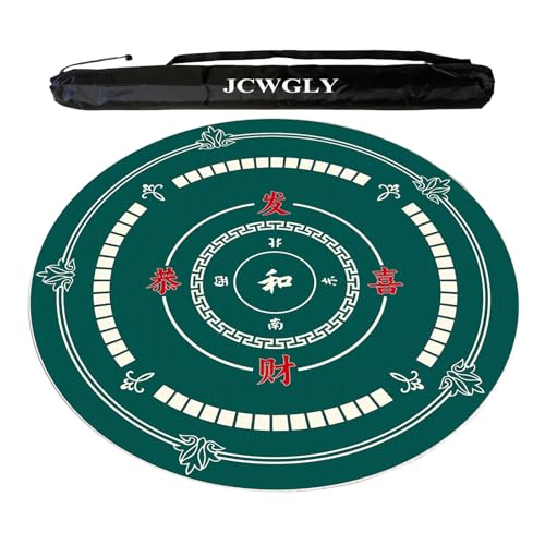 JCWGLY 60–140 cm Rundes Mahjong-Tischset, rutschfeste, Geräuschreduzierende Tischdecke, Weiche Tischdecke Aus Kristallsamt Für Poker-Kartenbrettspiele Zu Hause(85cm/33.47in) von JCWGLY