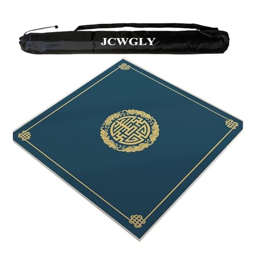 JCWGLY Blue Square Mahjong -Matte Für Tische, Anti -Slip -Rausch -Reduktion Tischdecke Für Poker Karten Und Brettspiele, Einfach Zu Reinigen(Blue 1,140x140 cm/55.11x55.11 in) von JCWGLY