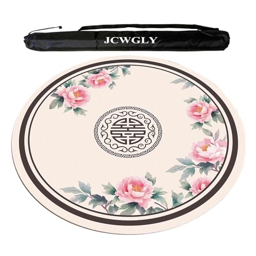 JCWGLY Chinesische Runde Mahjong-Matte Für Den Tisch, Geräuschreduzierung, rutschfeste, Verschleißfeste Tischdecke Für Poker-Kartenbrett- Und Kachelspiele, Mit Tragetasche(95cm/37.4in) von JCWGLY