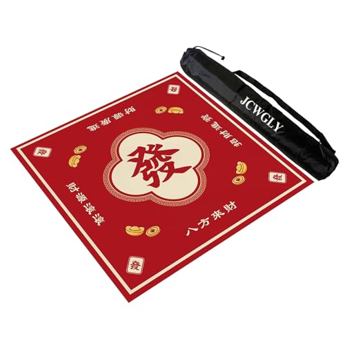 JCWGLY Dicke, Leise, rutschfeste Mahjong-Matte Für Tisch, Geräuschreduzierende Tischdecke Für Mahjong Poker, Karten- Und Brettspiele, Weich Und Verschleißfest(Red 1,120x120 cm/47.24x47.24 in) von JCWGLY