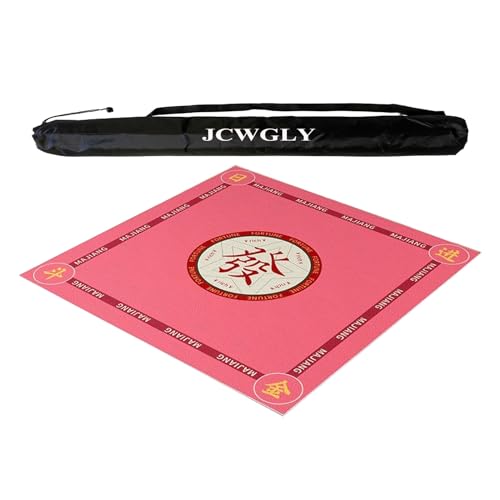 Dicke Quadratische Mahjong-Matte Für Den Tisch, Geräuschreduzierende Spieltischdecke Mit Rutschfester Gummirückseite, Verschleißfeste Tischdecke, Leicht Zu Reinigen(Pink,90 cm/35.4 in) von JCWGLY