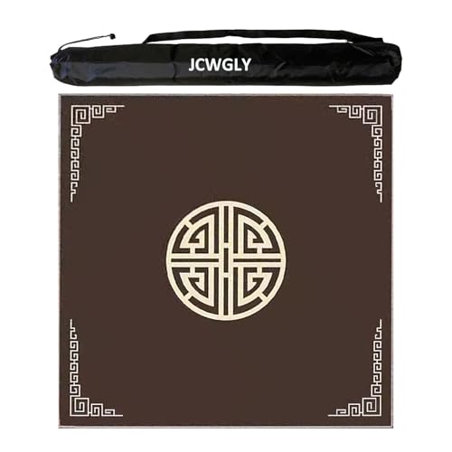 Dicke Und Weiche Quadratische Mahjong-Matte Mit Tragetasche, rutschfeste, Geräuschreduzierende Tischdecke Für Mah Jongg Und Poker, Tischdecke Für Heimpartyspiele(Dark Brown 1,70 cm/27.55 in) von JCWGLY