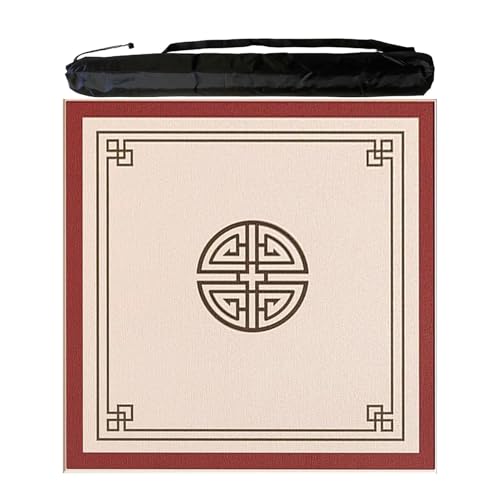 JCWGLY Dicke rutschfeste Mahjong-Matte Für Familienpartyspiele, Geräuscharme Tischdecke Mit Tragetasche, Leicht Zu Reinigen(Red 1,80 cm/31.49 in) von JCWGLY