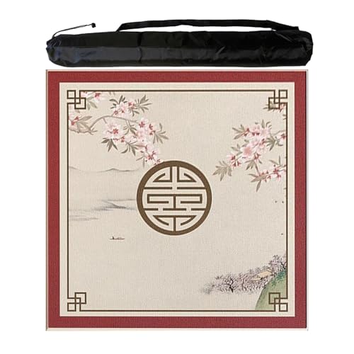JCWGLY Dicke rutschfeste Mahjong-Matte Für Familienpartyspiele, Geräuscharme Tischdecke Mit Tragetasche, Leicht Zu Reinigen(Red 2,60 cm/23.62 in) von JCWGLY