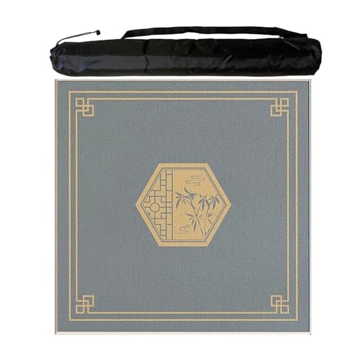 JCWGLY Geräuschreduzierende Mahjong-Matte Für Tische, rutschfeste, Verdickte Tischdecke Für Pokerkarten- Und Brettspiele Für Familienfeiern, Mit Tragetasche(60 cm/23.62 in) von JCWGLY