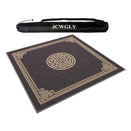 JCWGLY Graue Mahjong-Spielmatte, Quadratische Tischdecke, rutschfest Und Geräuschreduzierend, Für Private Zusammenkünfte, Pokerkarten- Und Brettspielspiele, Mit Tragetasche(Gray 2,140cm/55.1in) von JCWGLY