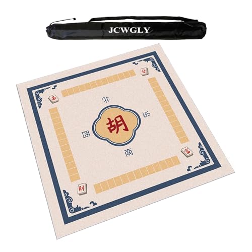 Große Mahjong-Matte Für Den Tisch Mit Tragetasche, rutschfeste Und Geräuschreduzierende Tischdecke Für Poker-, Karten- Und Brettspiele, Verdickt Und Verschleißfest(Blue,90cm/35.43in) von JCWGLY
