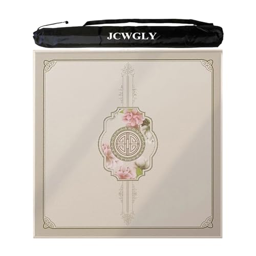 JCWGLY Leise Tischdecke, Mahjong-Matte Für Tische, rutschfeste Und Verschleißfeste Tischdecke Mit Tragetasche, Familienparty-Poker-Kartenbrettspielmatte(Beige 3,140cm/55.11in) von JCWGLY