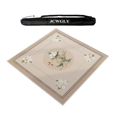 JCWGLY Mahjong-Matte Für Heimspiele, Quadratische Tischdecke, Geräuscharm, Mit Rutschfester Rückseite, Poker-, Karten- Und Brettspiele(90x90cm/35.4x35.4in) von JCWGLY
