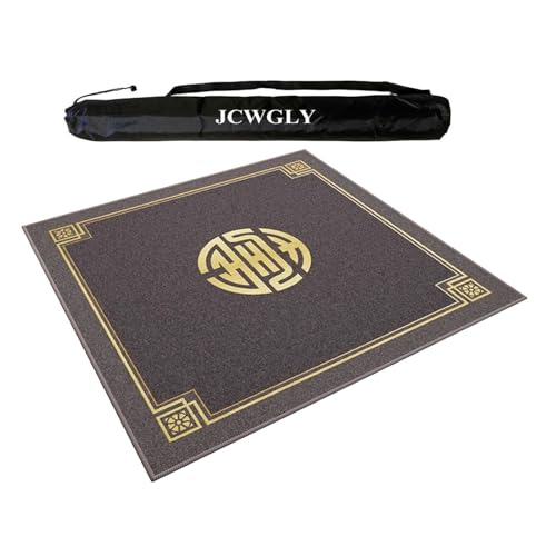 JCWGLY Quadratische 80–140 cm Mahjong-Matte, Geräuschreduzierende Tischdecke Für Pokerkarten-Schachbrettspiele Mit Rutschfester Gummirückseite(Gray,95cm/37.4in) von JCWGLY