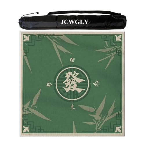 JCWGLY Quadratische Mahjong-Matte, Grün, Leise, Geräuschunterdrückende Tischdecke Für Mah-Jong-Pokerkarten, Brett- Und Kachelspiele Mit Rutschfester Gummirückseite(120x120 cm/47.24x47.24 in) von JCWGLY