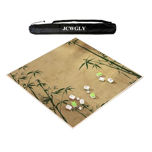 JCWGLY Quadratische Mahjong-Matte, rutschfeste, Geräuschreduzierende Spieltischdecke Für Die Heimparty Und Den Kartenraum, Mit Aufbewahrungstasche(90x90cm/35.4x35.4in) von JCWGLY