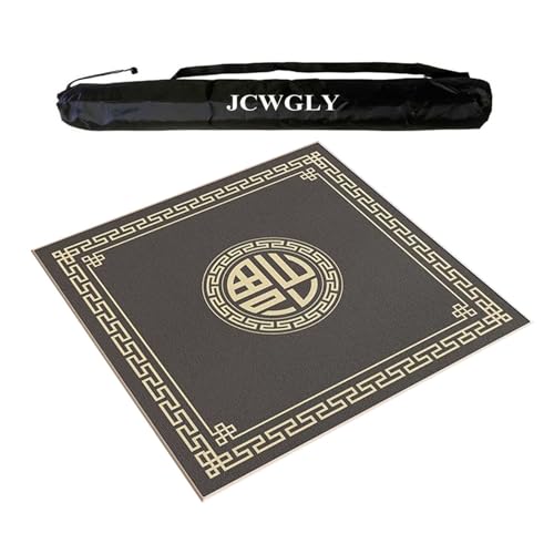 JCWGLY Quadratische Mahjong-Matte Für Den Tisch, rutschfeste, Geräuschreduzierende Poker- Und Brettspiel-Tischdecke Für Zuhause Und Das Kartenzimmer, Mit Tragetasche(Gray,90cm/35.4in) von JCWGLY