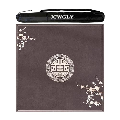 JCWGLY Quadratische Mahjong-Matte Für Poker-, Karten- Und Brettspiele, rutschfeste Tischdecke Mit Geräuschreduzierung Und Tragetasche, Leicht Zu Reinigen(95 cm/37.4 in) von JCWGLY