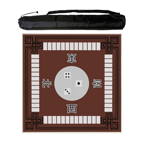 JCWGLY Quadratische Mahjong-Matte Für Tisch Mit Regeln, Rutschfester Und Geräuschreduzierender Poker-Brettspiel-Spielmatte Für Partys Im Innen- Und Außenbereich(Coffee,100 cm/39.37 in) von JCWGLY