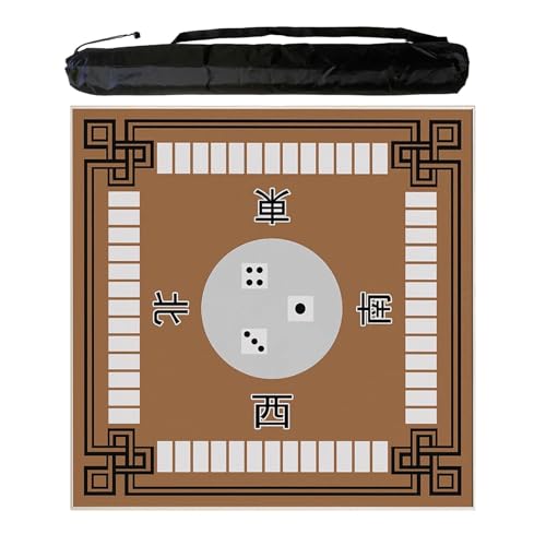 Quadratische Mahjong-Matte Für Tisch Mit Regeln, Rutschfester Und Geräuschreduzierender Poker-Brettspiel-Spielmatte Für Partys Im Innen- Und Außenbereich(Khaki,140 cm/55.11 in) von JCWGLY