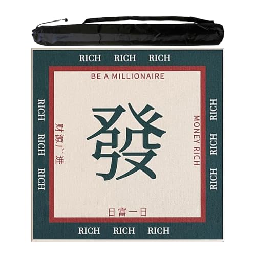 JCWGLY Quadratische Mahjong-Matte Mit Aufbewahrungstasche, Rutschfester Und Geräuschreduzierender Spieltischdecke Für Pokerkarten Schachbrett Und Legespiele(60 cm/23.62 in) von JCWGLY