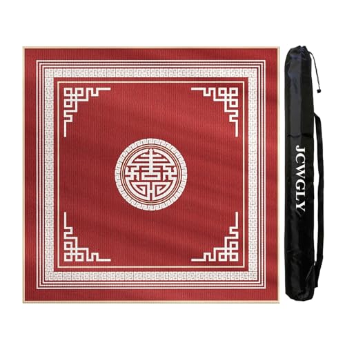 Rote Quadratische Mahjong-Matte Für Den Tisch, Dicke Tischdecke, Rutschfestes Und Geräuschreduzierendes Spielpad Mit Tragetasche Für Poker, Karten- Und Brettspiele(Red 1,85cm/33.46in) von JCWGLY
